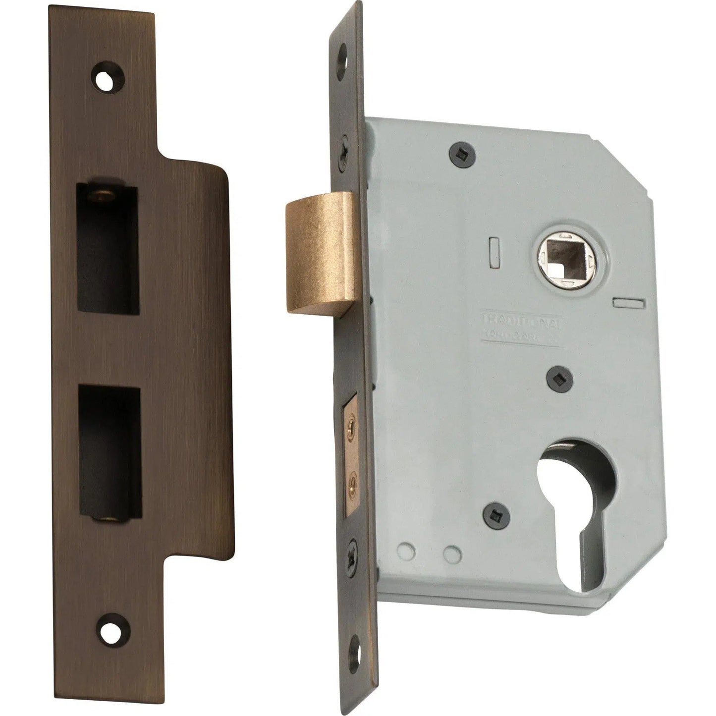 Tradco Mortice Lock Euro Antique Brass CTC47.5mm Backset 46mm