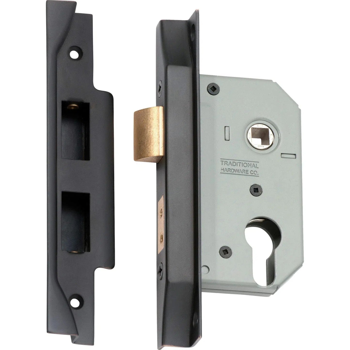 Tradco Mortice Lock Euro Rebated Antique Copper CTC47.5mm Backset 46mm