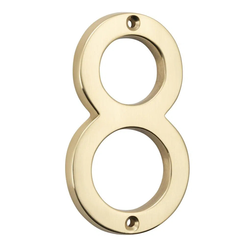 Tradco Numeral 8 Polished Brass H100mm