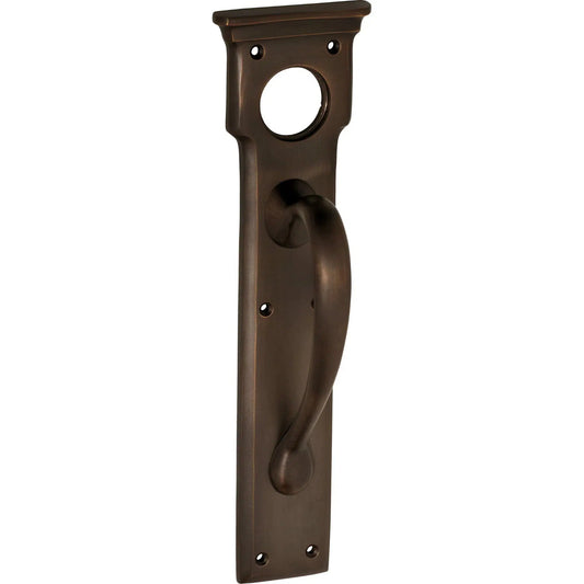 Tradco Pull Handle Cylinder Hole Antique Brass H255xW70xP57mm