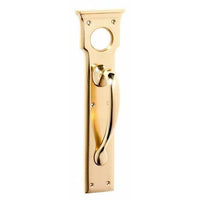 Tradco Pull Handle Cylinder Hole Polished Brass H255xW70xP57mm
