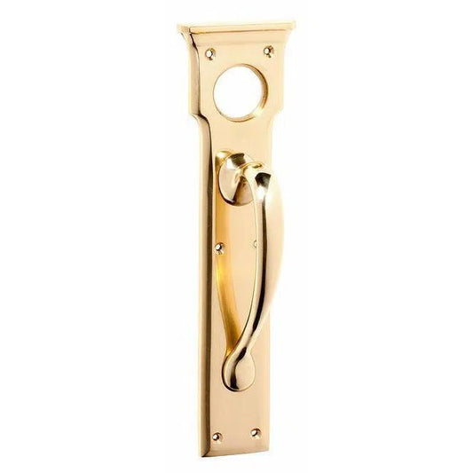 Tradco Pull Handle Cylinder Hole Polished Brass H255xW70xP57mm