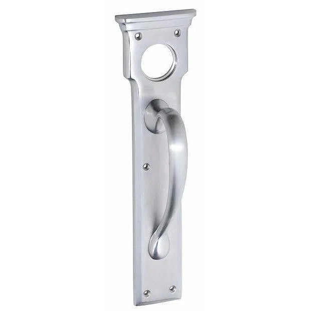 Tradco Pull Handle Cylinder Hole Satin Chrome H255xW70xP57mm