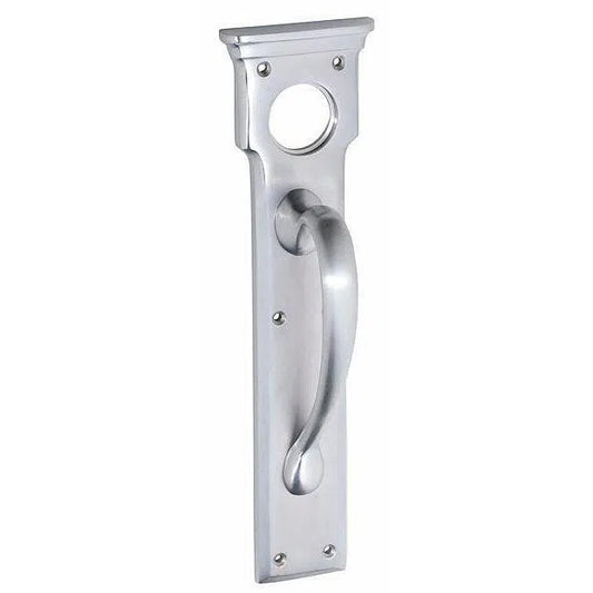 Tradco Pull Handle Cylinder Hole Satin Chrome H255xW70xP57mm