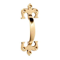 Tradco Pull Handle Fleur-De-Lis Polished Brass H100xP23mm
