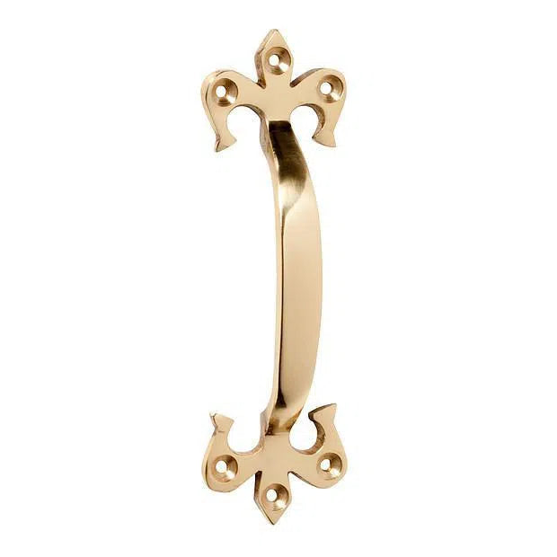 Tradco Pull Handle Fleur-De-Lis Polished Brass H130xP23mm