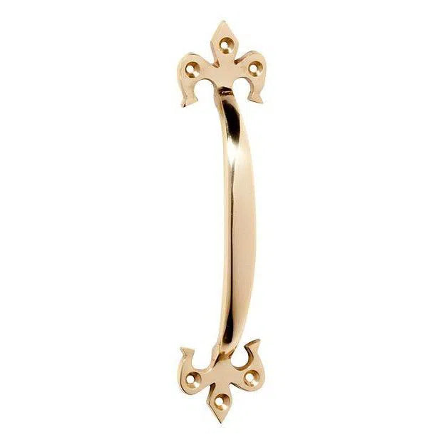 Tradco Pull Handle Fleur-De-Lis Polished Brass H165xP26mm