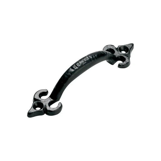 Tradco Pull Handle Iron Fleur-De-Lis Matt Black H110xP21mm