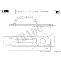 Tradco Pull Handle Knocker Art Deco Cylinder Hole Chrome Plated H240xW60mm