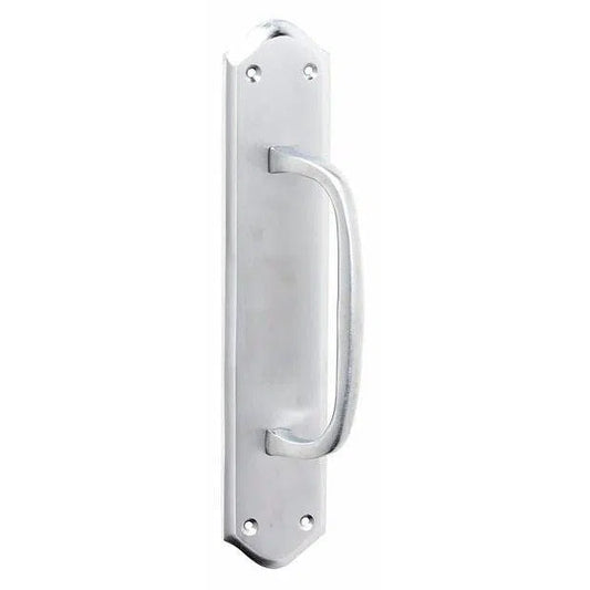 Tradco Pull Handle Offset Backplate Satin Chrome H250xW50xP50mm