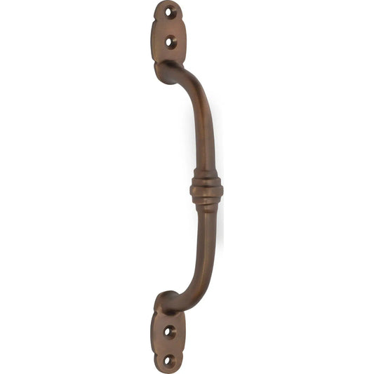 Tradco Pull Handle Offset Banded Antique Brass H180xP41mm