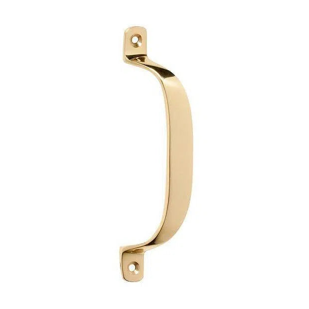 Tradco Pull Handle Offset Polished Brass H130xP23mm