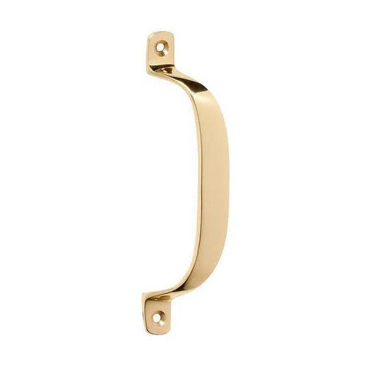 Tradco Pull Handle Offset Polished Brass H130xP23mm