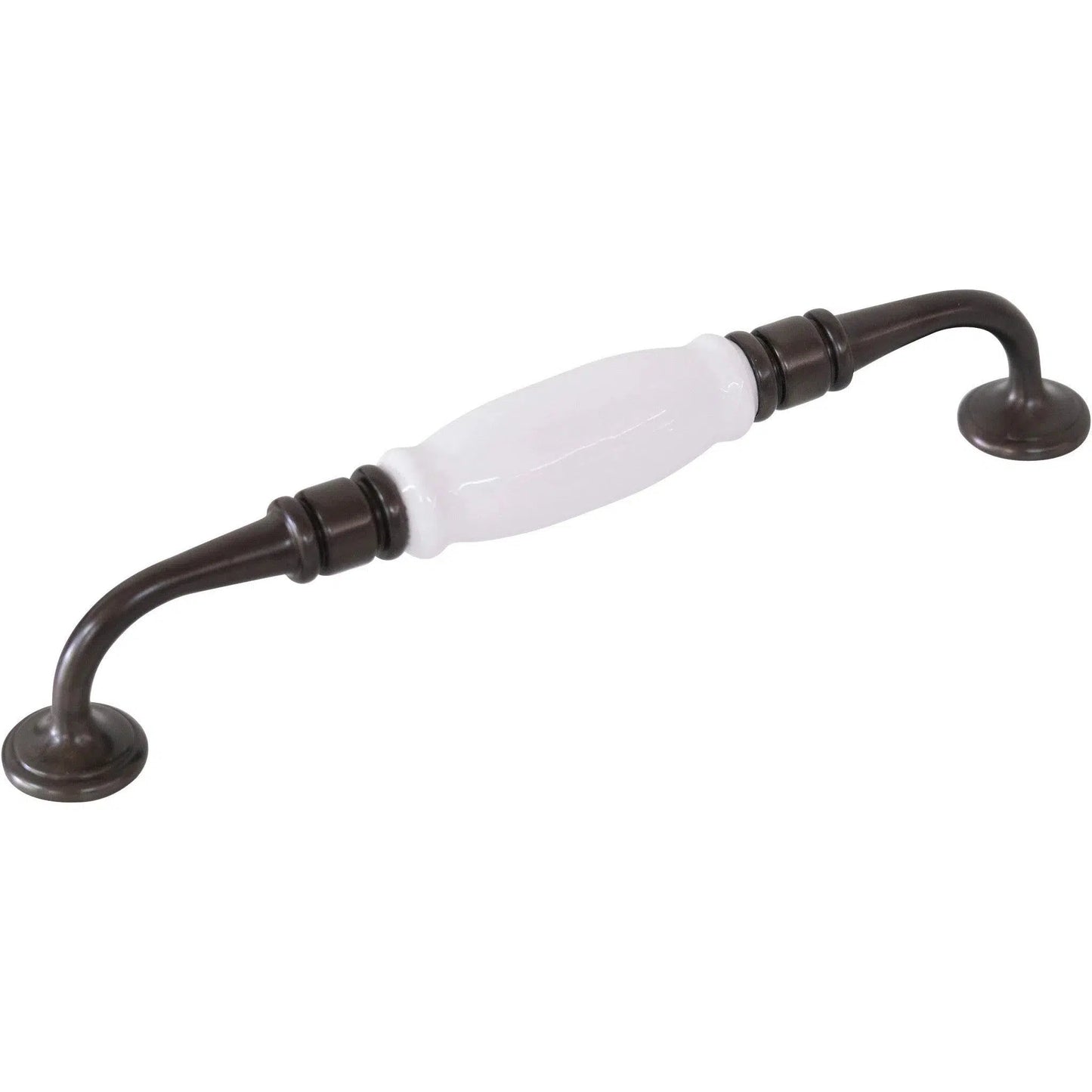 Tradco Pull Handle White Porcelain Antique Brass CTC192mm