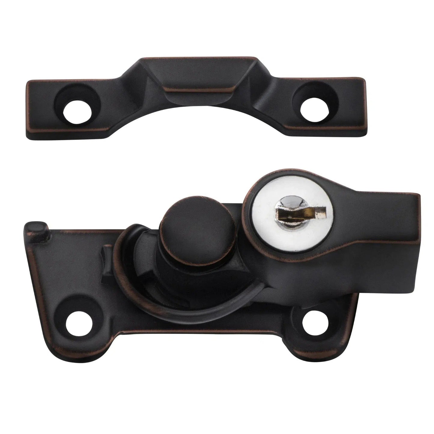 Tradco Sash Fastener Locking Wide Base Antique Copper