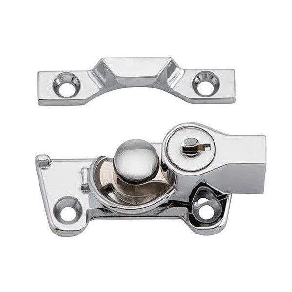 Tradco Sash Fastener Locking Wide Base Chrome Plated
