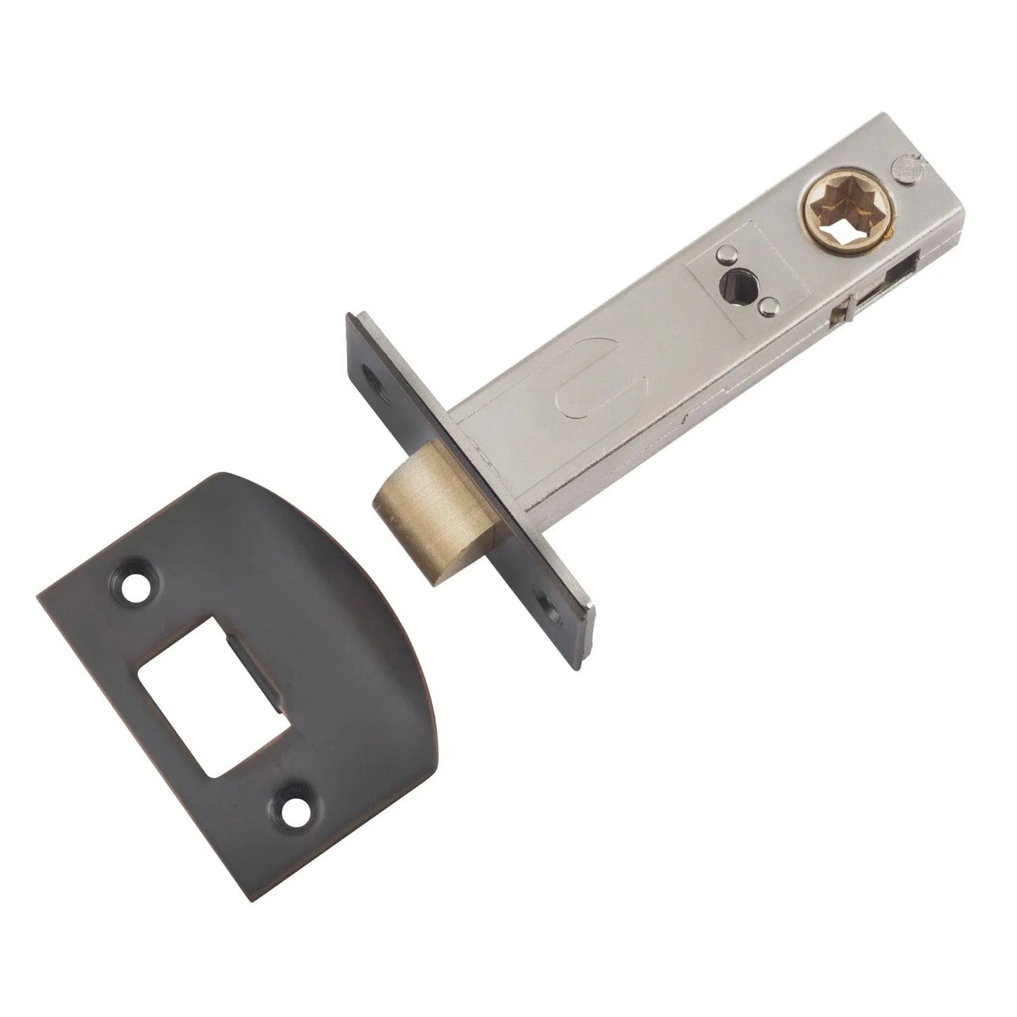 Tradco Tube Latch Split Cam Hard Sprung 'D' Striker Antique Copper Backset 70mm