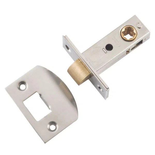 Tradco Tube Latch Split Cam Hard Sprung 'D' Striker Satin Nickel Backset 45mm