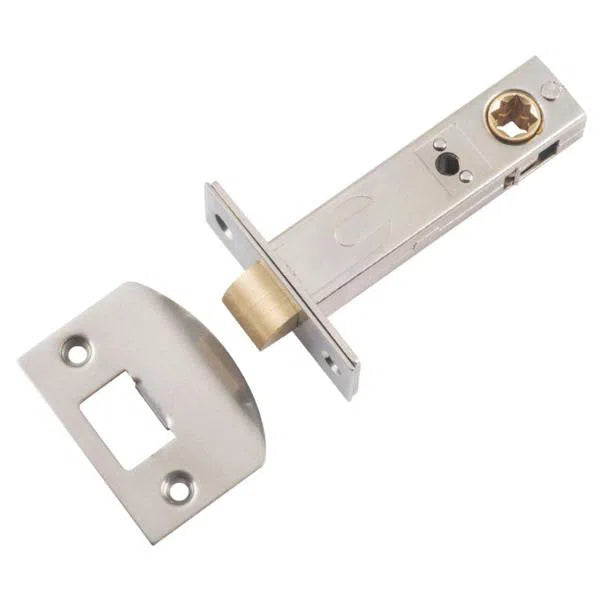 Tradco Tube Latch Split Cam Hard Sprung 'D' Striker Satin Nickel Backset 70mm
