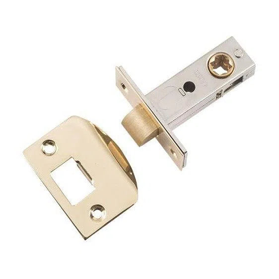 Tradco Tube Latch Split Cam Polished Brass Backset 60mm
