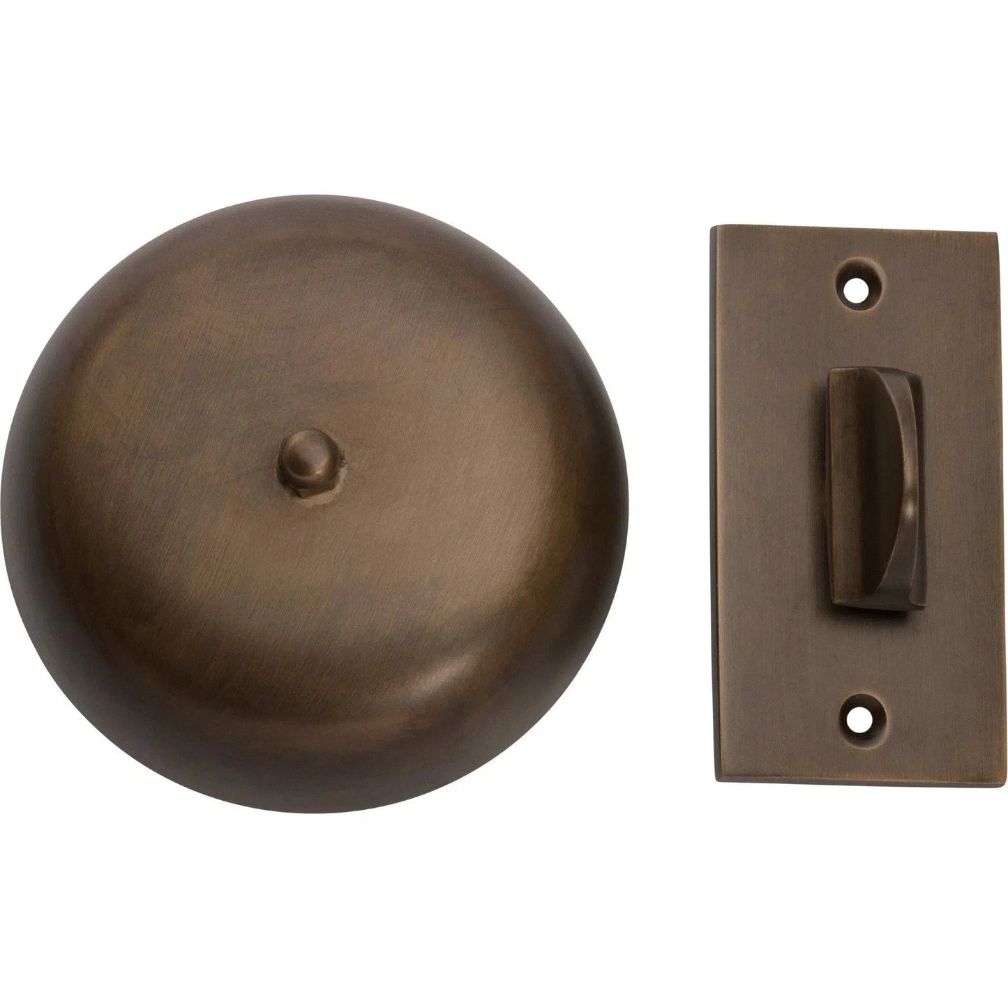 Tradco Turn Bell Plain Antique Brass D90mm