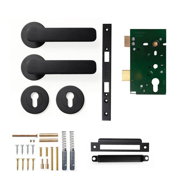 Aspen Door Handle Kits - Matt Black