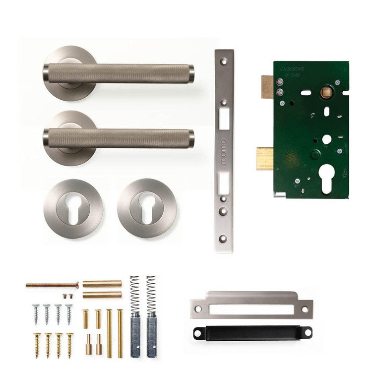 Bellevue Door Handle Kits - Dull Brushed Nickel