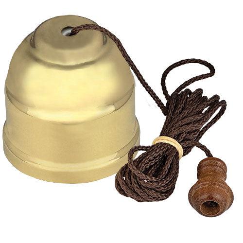 Ceiling Switch (250V 10A) Brown Cord & Matt Polished Brass Cover