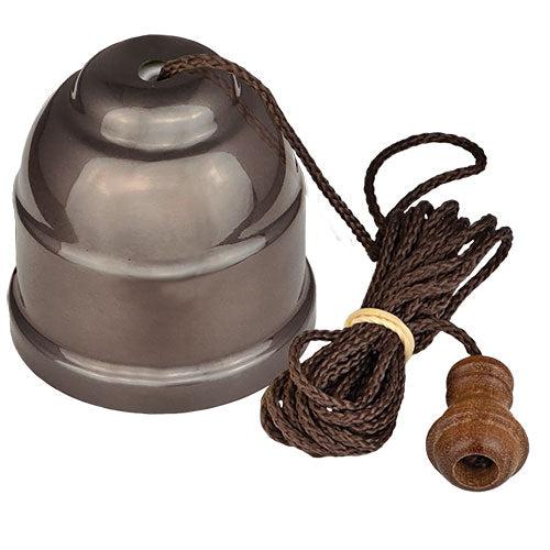 Ceiling Switch (250V 10A) Brown Cord & Non Relieved Bronze Cover