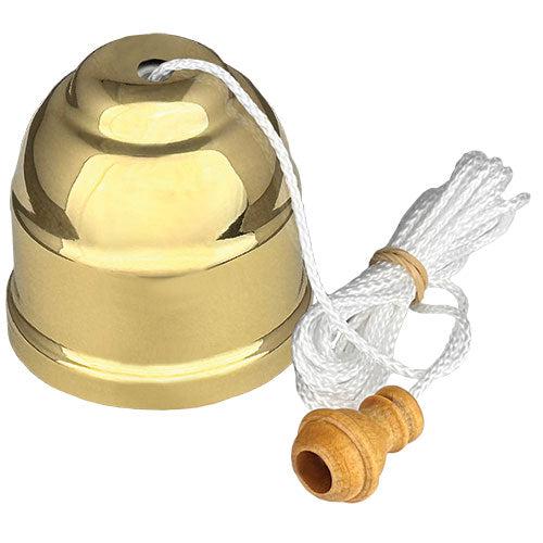 Ceiling Switch (250V 10A) White Cord & Polished Brass Cover