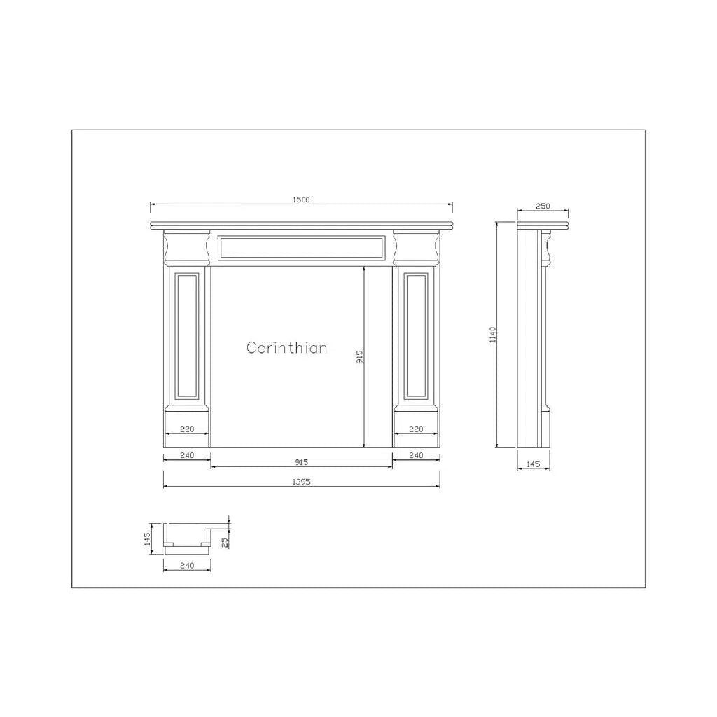 Corinthian Italian Carrara Marble Mantle