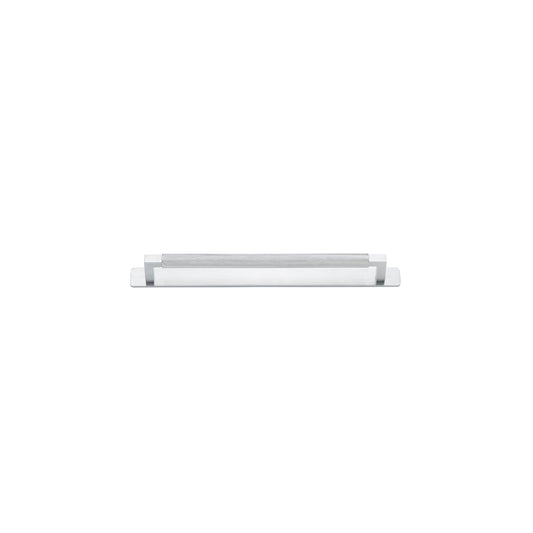 Iver Cabinet Pull Brunswick Knurled Brushed Chrome CTC256mm with Backplate