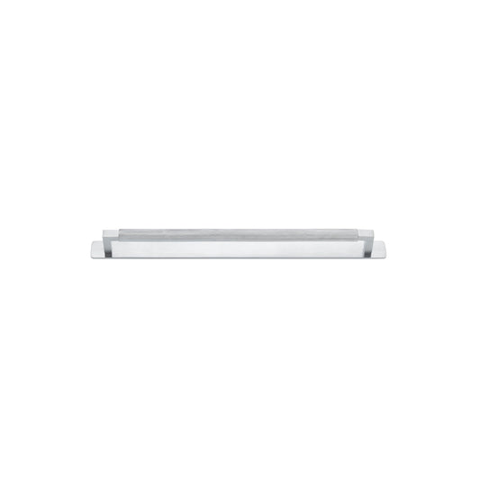 Iver Cabinet Pull Brunswick Knurled Brushed Chrome CTC320mm with Backplate