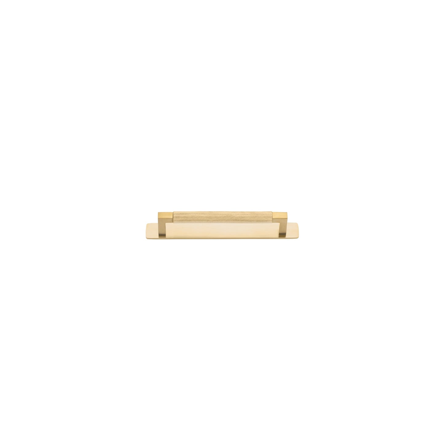 Iver Cabinet Pull Brunswick Knurled Brushed Gold PVD CTC160mm with Backplate