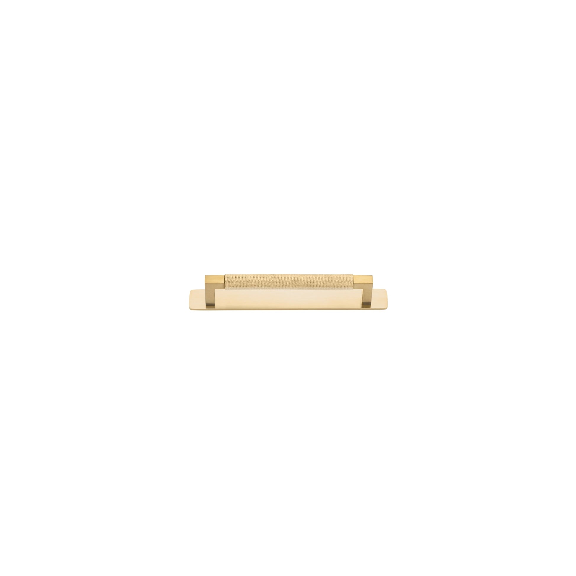 Iver Cabinet Pull Brunswick Knurled Brushed Gold PVD CTC160mm with Backplate