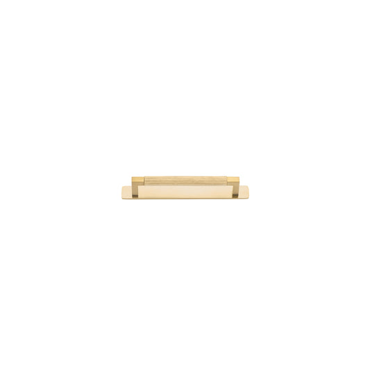 Iver Cabinet Pull Brunswick Knurled Brushed Gold PVD CTC160mm with Backplate
