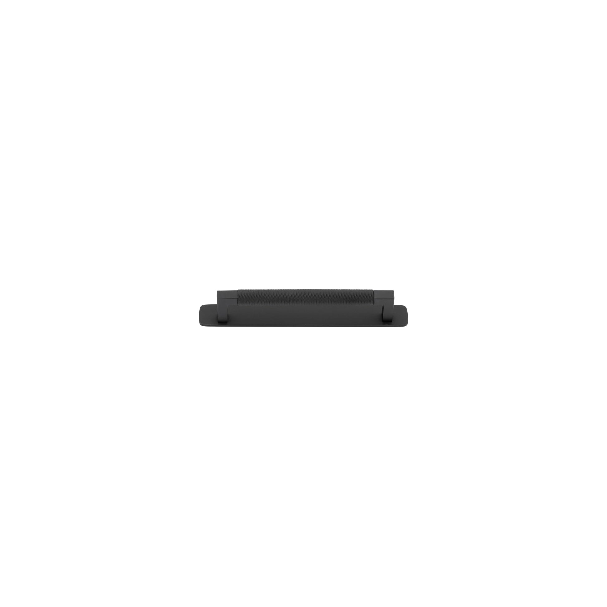 Iver Cabinet Pull Brunswick Knurled Matt Black CTC160mm with Backplate