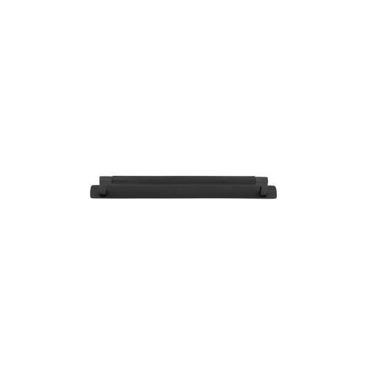 Iver Cabinet Pull Brunswick Knurled Matt Black CTC256mm with Backplate