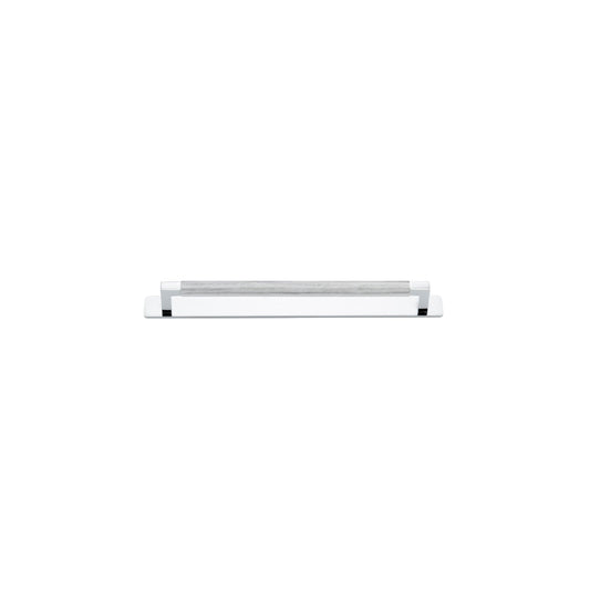 Iver Cabinet Pull Brunswick Knurled Polished Chrome CTC256mm with Backplate