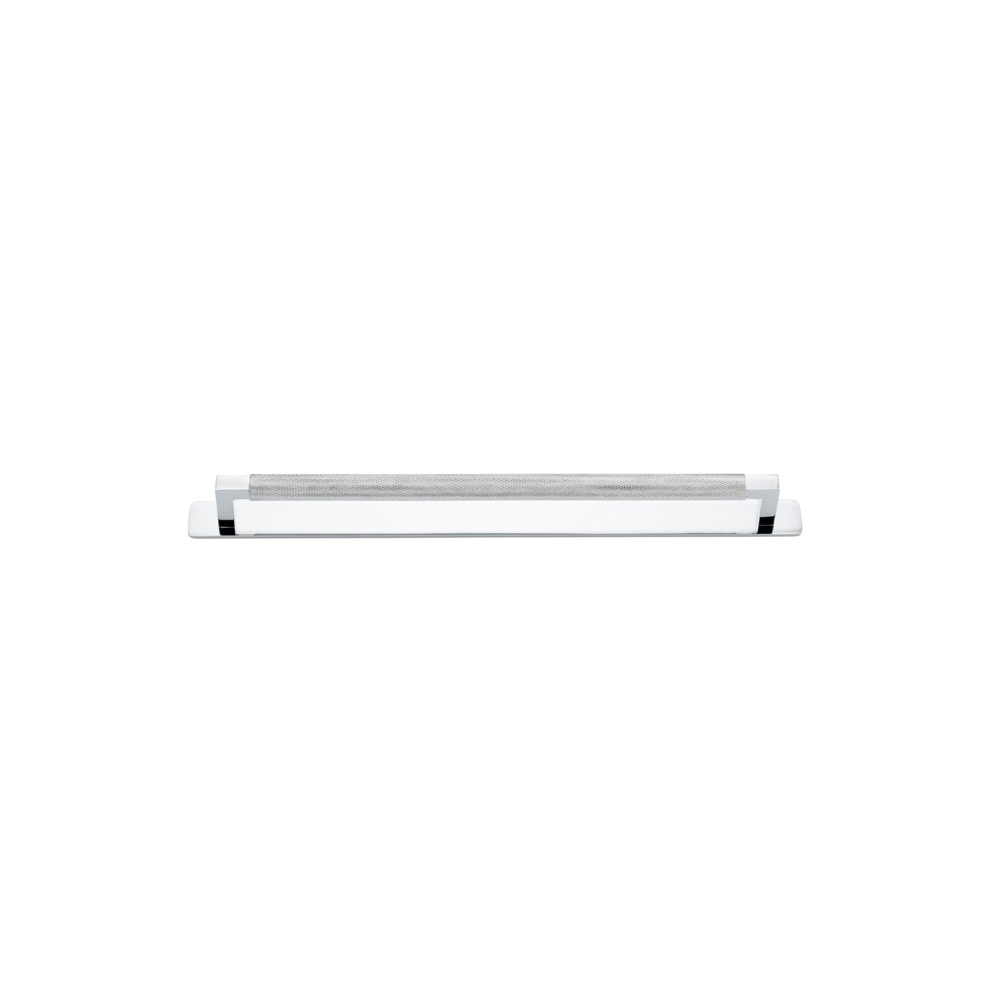 Iver Cabinet Pull Brunswick Knurled Polished Chrome CTC320mm with Backplate