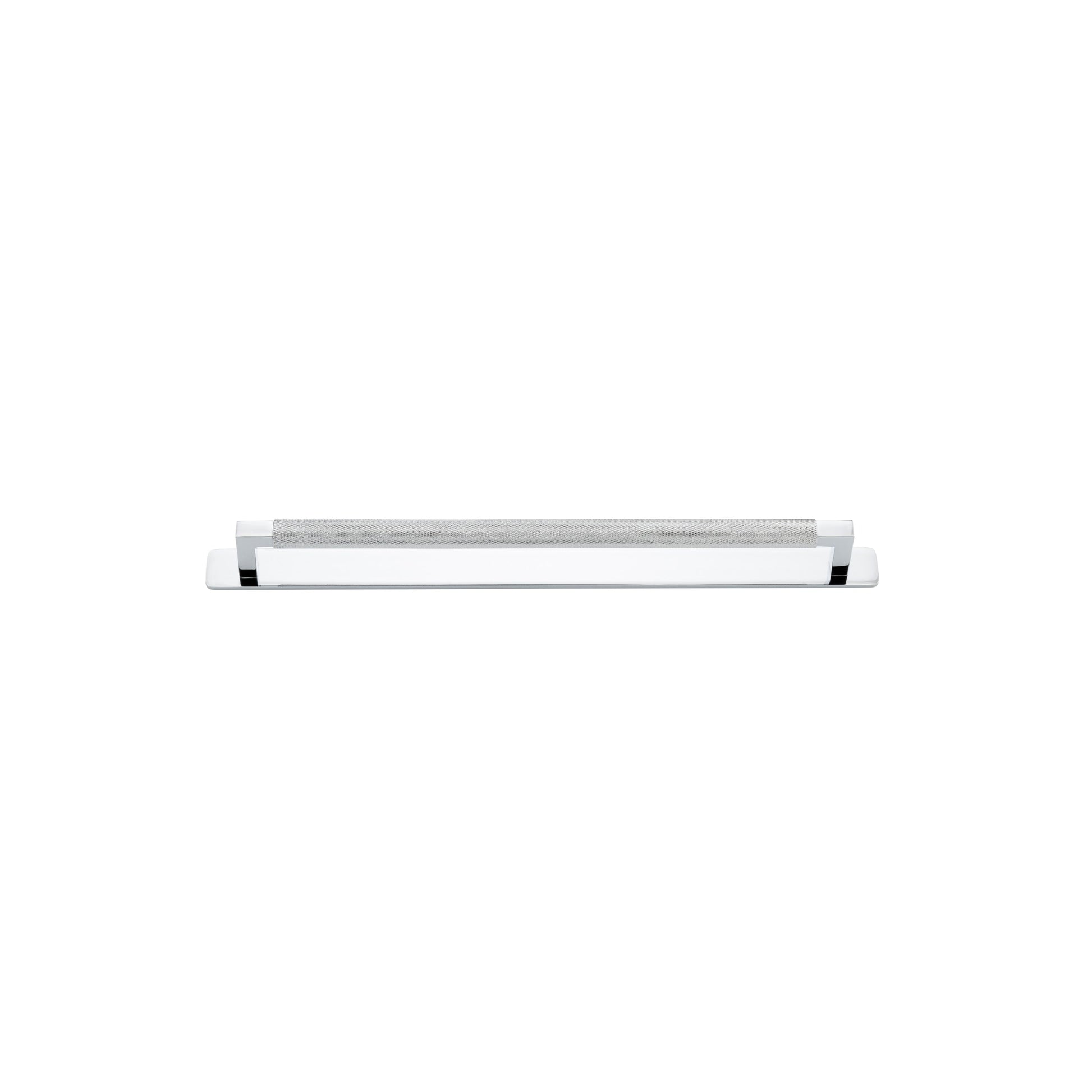 Iver Cabinet Pull Brunswick Knurled Polished Chrome CTC320mm with Backplate