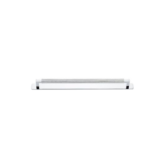 Iver Cabinet Pull Brunswick Knurled Polished Chrome CTC320mm with Backplate