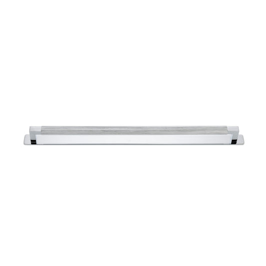 Iver Cabinet Pull Brunswick Knurled Polished Chrome CTC450mm with Backplate