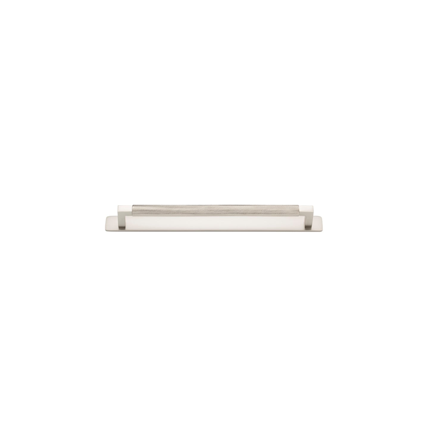 Iver Cabinet Pull Brunswick Knurled Satin Nickel CTC256mm with Backplate