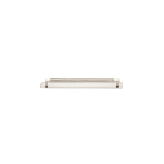 Iver Cabinet Pull Brunswick Knurled Satin Nickel CTC256mm with Backplate