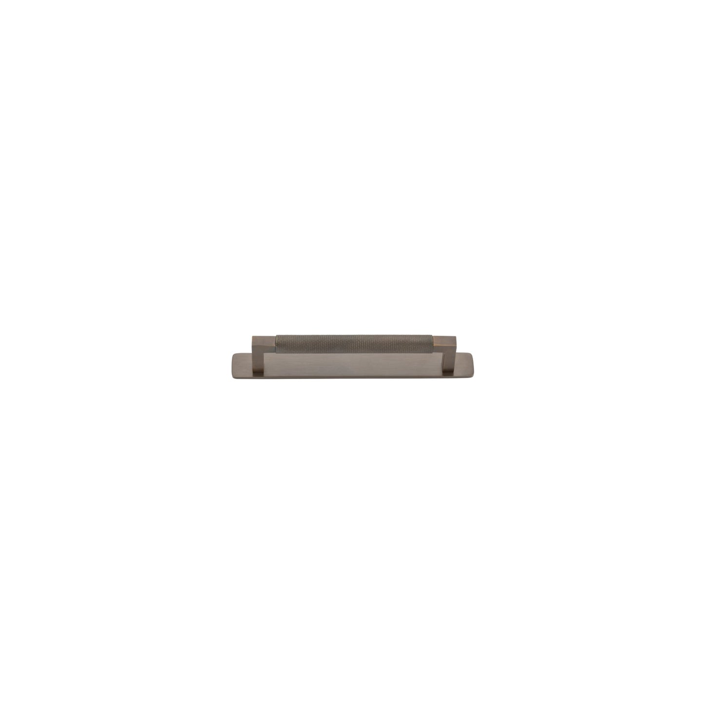 Iver Cabinet Pull Brunswick Knurled Signature Brass CTC160mm with Backplate