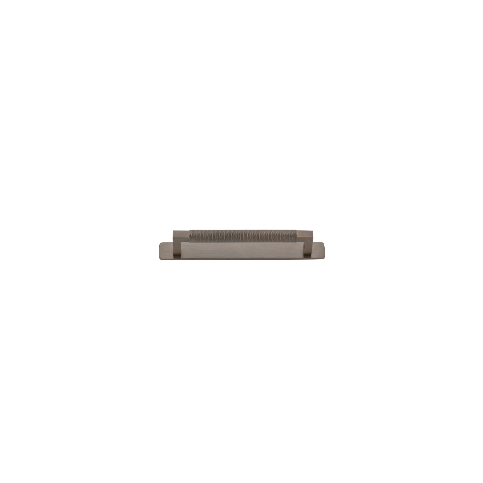 Iver Cabinet Pull Brunswick Knurled Signature Brass CTC160mm with Backplate