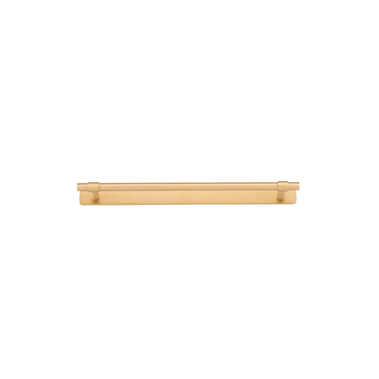 Iver Cabinet Pull Helsinki Brushed Brass CTC256mm With Backplate