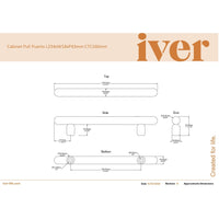 Iver Cabinet Pull Puerto Satin Nickel CTC160mm