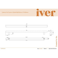 Iver Cabinet Pull Puerto Signature Brass CTC450mm